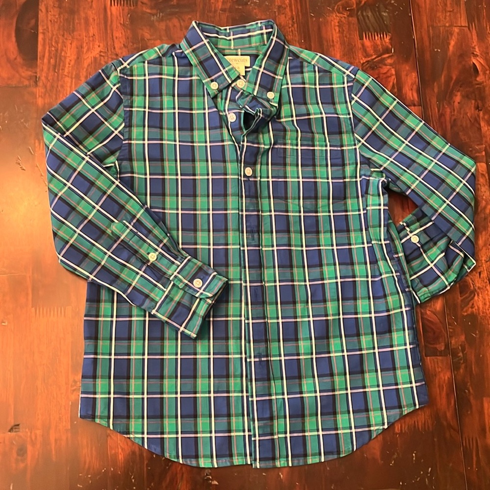 Crewcuts cotton button down plaid shirt